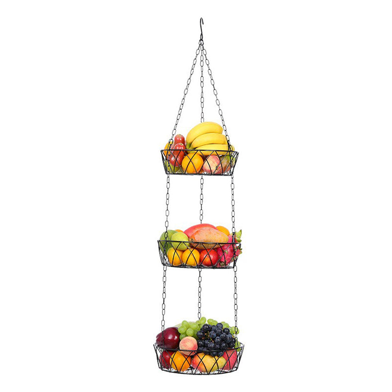 001-ZJD-SA1 3-Layer Iron Hanging Basket Potted Plant Fruit Storage Basket (BPA-free, No FDA Certificate) 001-ZJD-SA1 3-Layer Iron Hanging Basket Potted Plant Fruit Storage Basket (BPA-free, No FDA Certificate)